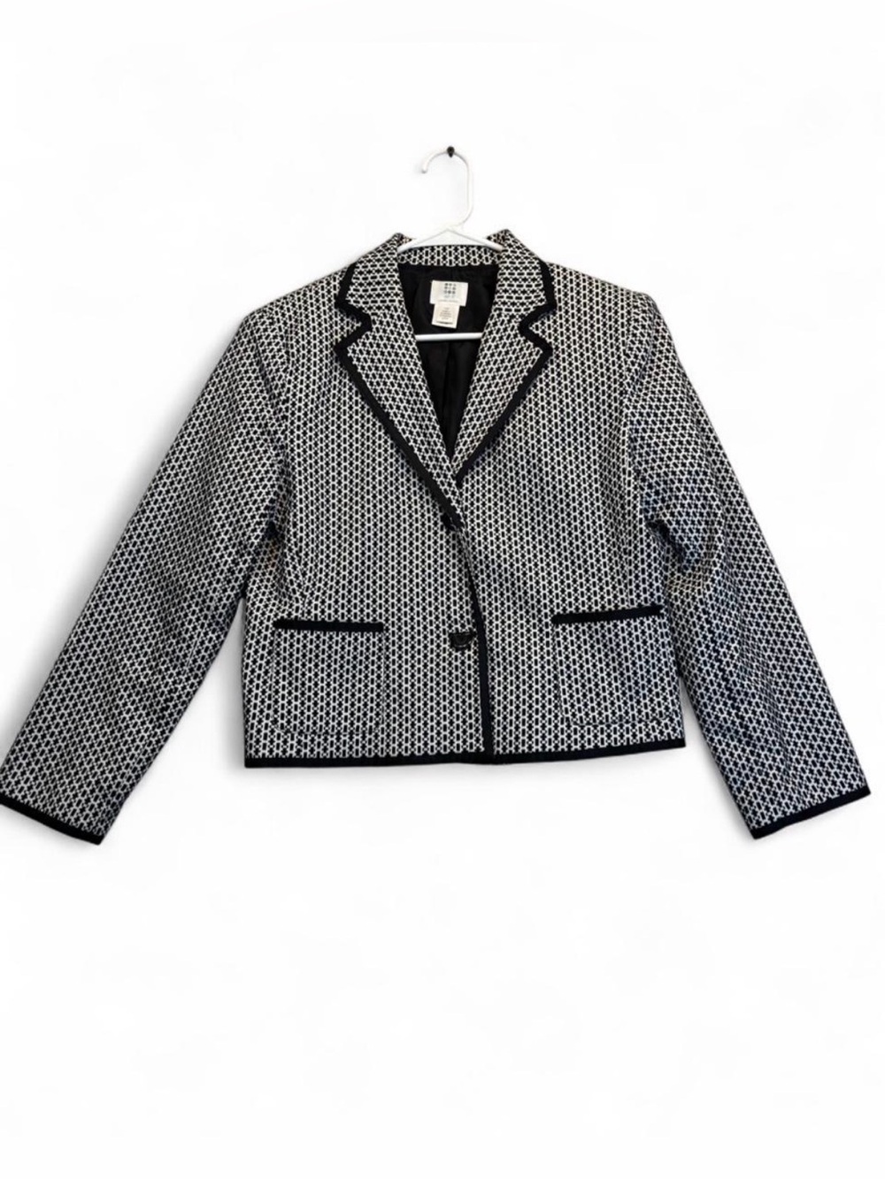 Apt. 9 Black and White Textured Cropped Blazer